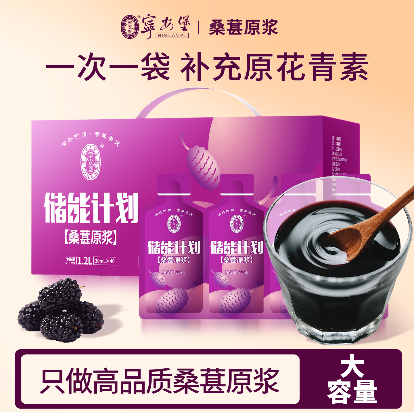 儲能計劃桑葚原漿鮮榨果汁飲品