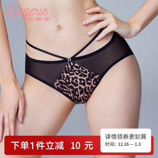 舒适无痕透气底裤 性感豹纹短裤 女纯棉底裆中低腰三角裤 兰卓丽内裤