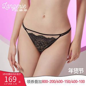 兰卓丽商场同款内裤女丁字裤性感纯欲纯棉底裆低腰双细带腰头短裤