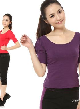 惊爆若舞恰恰牛仔桑巴圆领短袖伦巴上衣广场特价套装拉丁舞上装