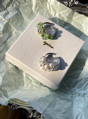 「白葡萄泡泡&奶油」原创手作串珠复古日系手工戒指开口可调节