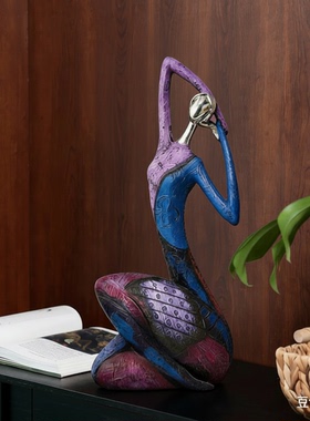 现代抽象树脂浮雕人物雕塑摆件