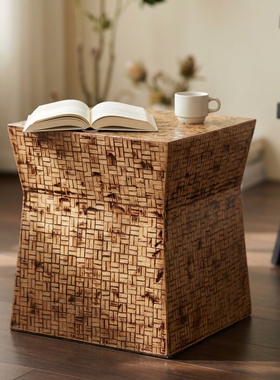 美拉德几何编织金属桌面收纳筐