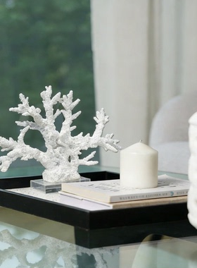 白色珊瑚造型树脂桌面摆件乔迁