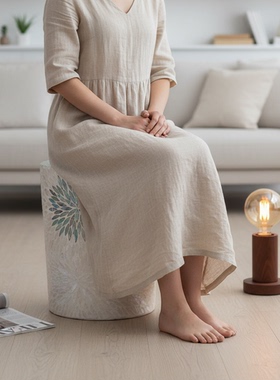 侘寂风抽象树脂落地手绘摆件