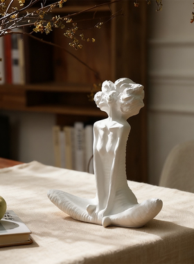 梵凡艺术象牙白女孩仿雕塑摆件