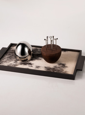 现代轻奢不锈钢水果叉创意摆件样板间餐厅客厅轻奢水果叉装饰摆件