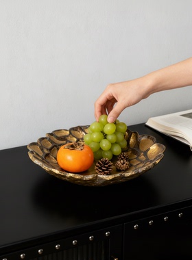 轻奢树脂花朵客厅收纳摆件