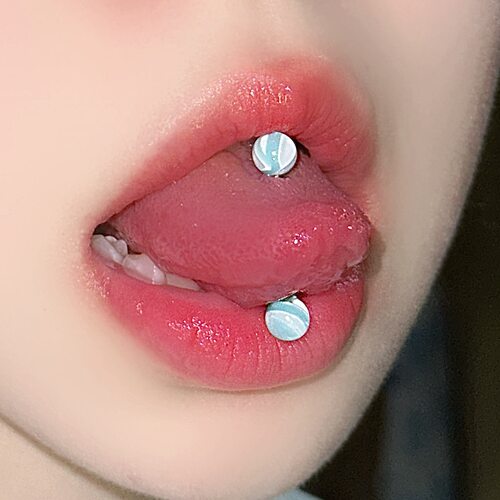 亚克力舌钉渐变炫彩猫眼彩色新款