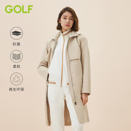 GOLF/高尔夫连帽秋冬长款外套女