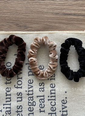 韩系丝绒发圈简约黑色发绳女扎头发皮筋头绳百搭小肠圈头饰基础款