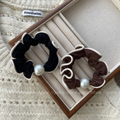 韩版 珍珠小肠发圈女气质简约发绳扎头发皮筋百搭高级感木耳边头饰