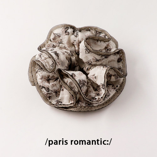 复古印花立体缎面显发量扎头发圈