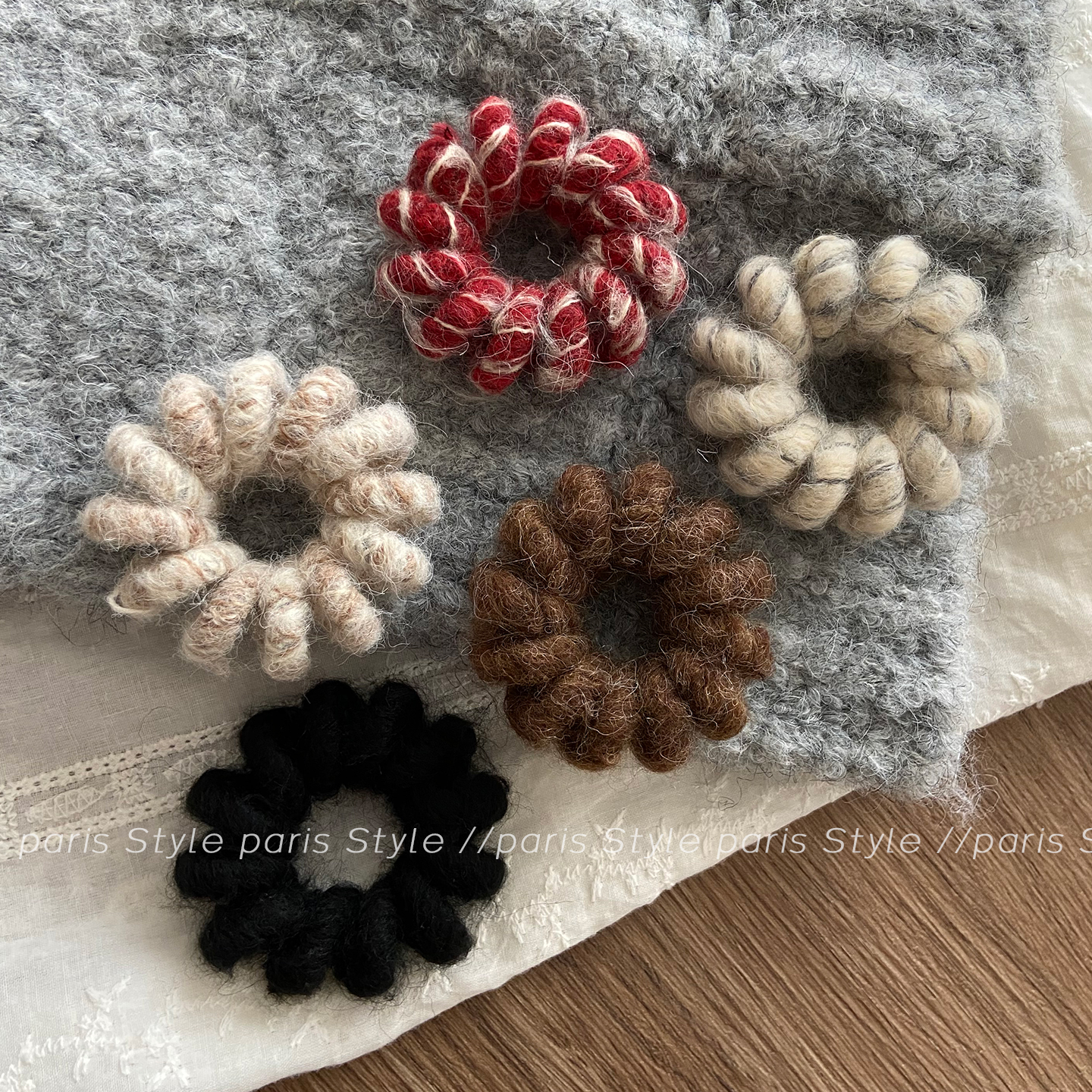 韩版秋冬毛线电话线发圈扎头发