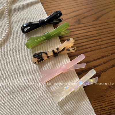 蝴蝶结边夹醋酸可爱温柔发夹侧边