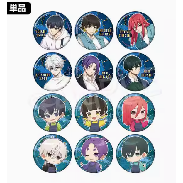 【日谷】蓝色监狱 烫金哑光徽章盲盒 牛仔服ver. 1SET/12个入