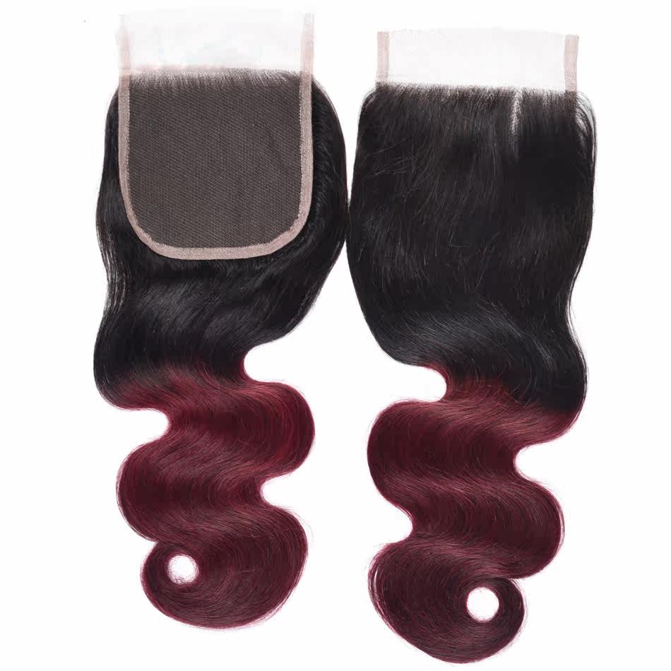 4*4inch Body Wave Virgin Remy Human Hair Lace Closure 1b/99j|ruв категории кондиционер для волос/парик, парик, прямые волосы лист - от Buy2taobao.com для оказания профессиональной услуги покупки агента Taobao