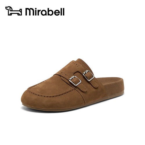 Mirabell2026夏新款商场同款绒面穆勒拖女凉鞋勃肯鞋A4V02BH6