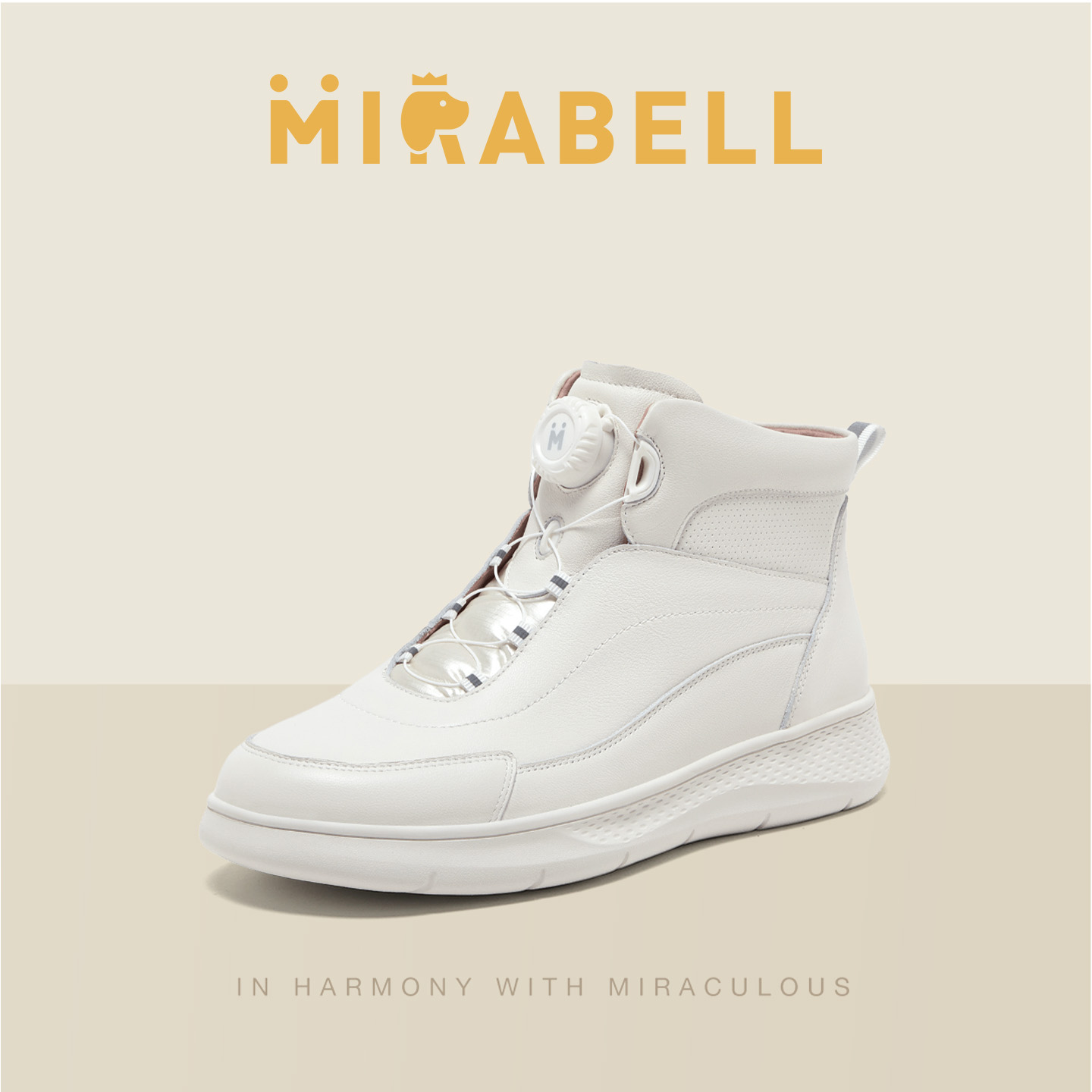 Mirabell/美丽宝2025冬季商场同款小白鞋女高帮时装靴B6P29DD5