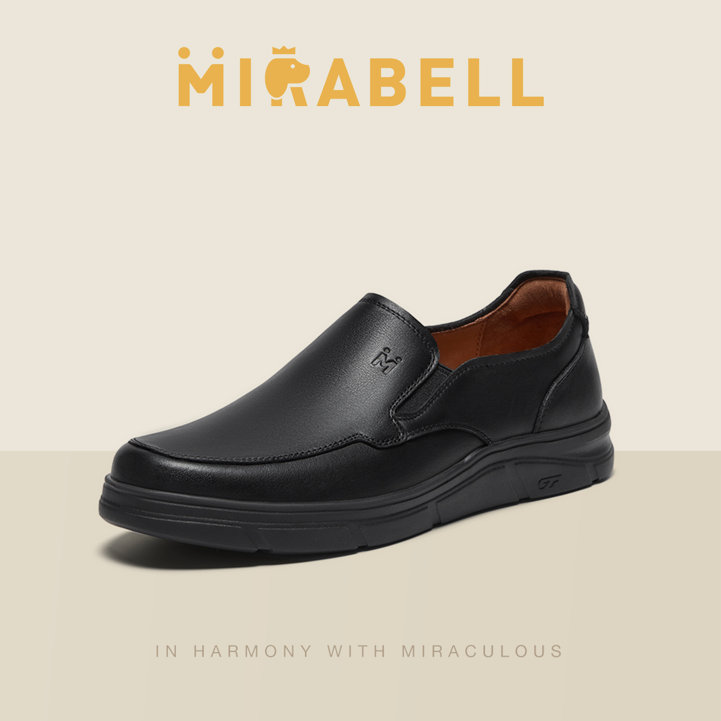 Mirabell2026春季商场同款商务休闲一脚蹬男皮鞋B8C02AM6