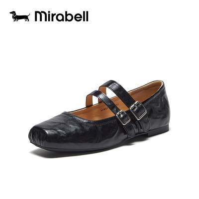Mirabell2026春新款商场同款牛皮玛丽珍鞋复古休闲单鞋A4W01AQ6
