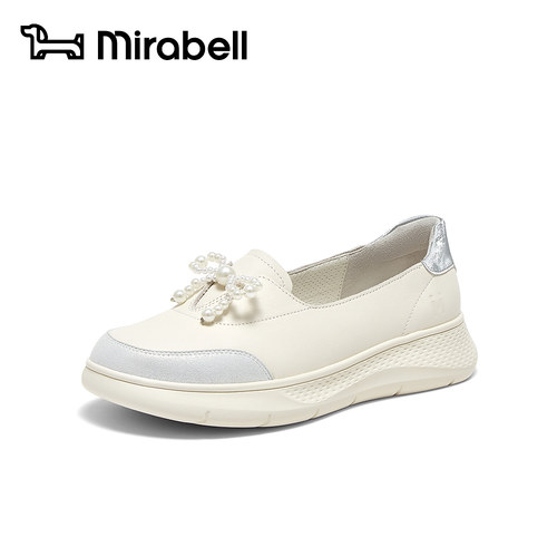 Mirabell美丽宝春单鞋女一脚蹬蝴蝶结女鞋运动休闲鞋B6P24AA5