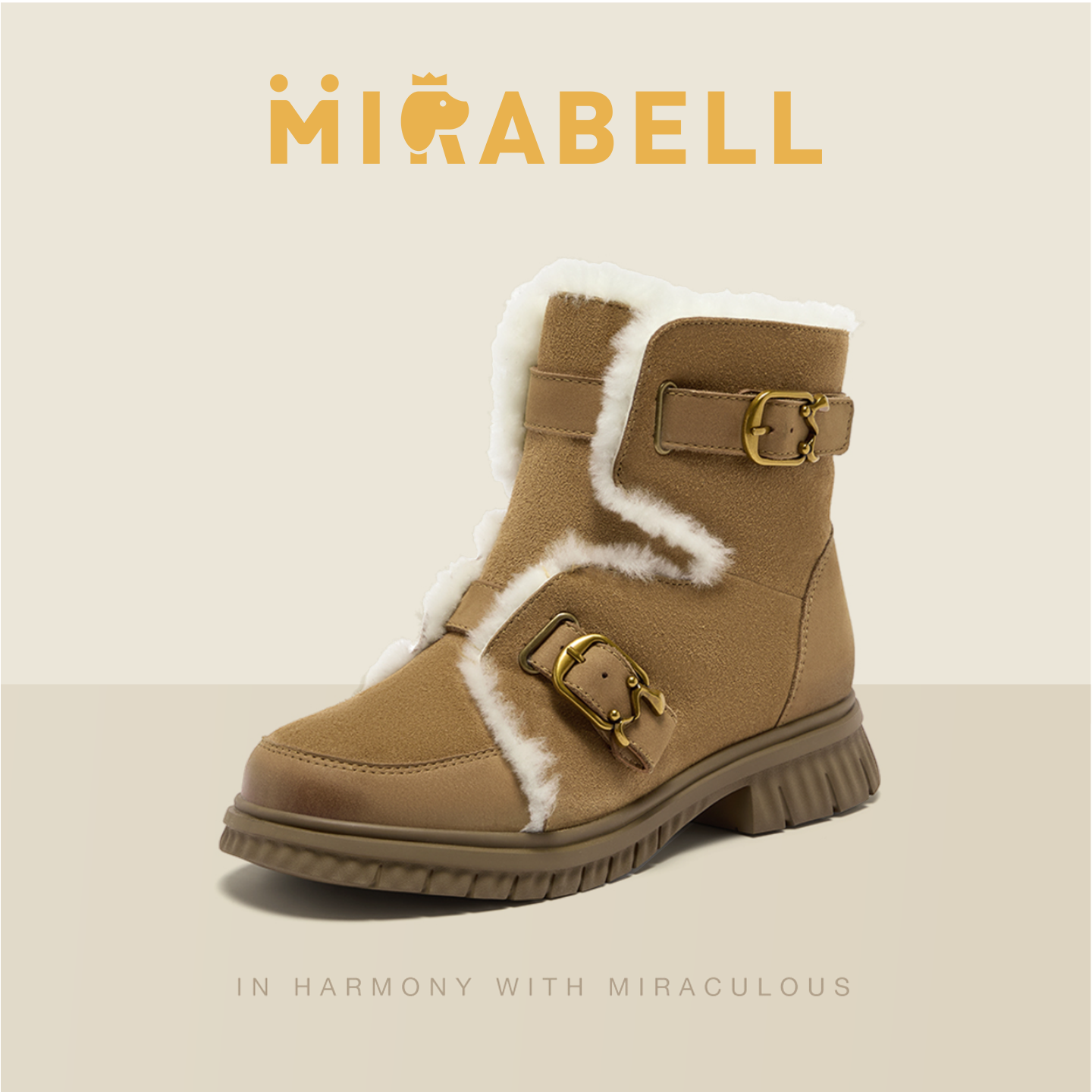 Mirabell/美丽宝2025冬季商场同款雪地靴女休闲时装靴Q2E17DD5