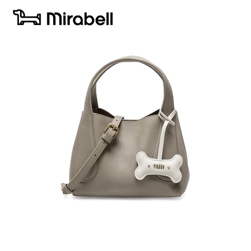 Mirabell2026新款灰色手提斜挎包小众设计感水桶包TOT05AX6