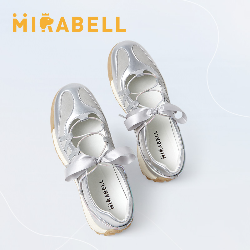 爱丽丝Mirabell/美丽宝2025春季丝带装饰浅口单鞋女休闲单鞋