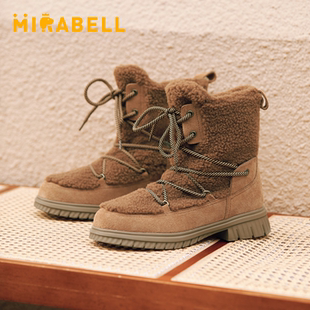 小卷毛Mirabell美丽宝2025冬新款 保暖中筒绒毛靴女 女靴雪地靴时尚