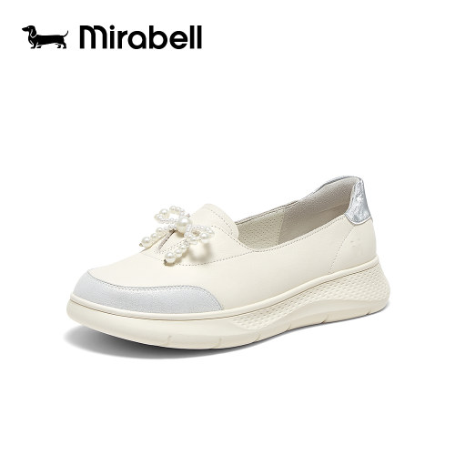 Mirabell美丽宝春单鞋女一脚蹬蝴蝶结女鞋运动休闲鞋B6P24AA5