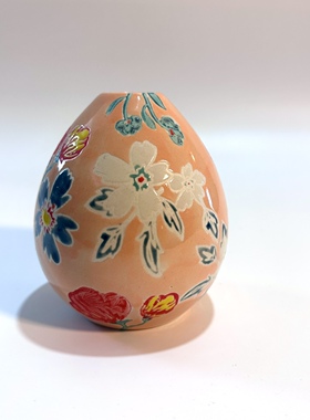 外贸陶瓷小花瓶可爱创意鲜花插花小众高级感客厅餐桌桌面精致迷你