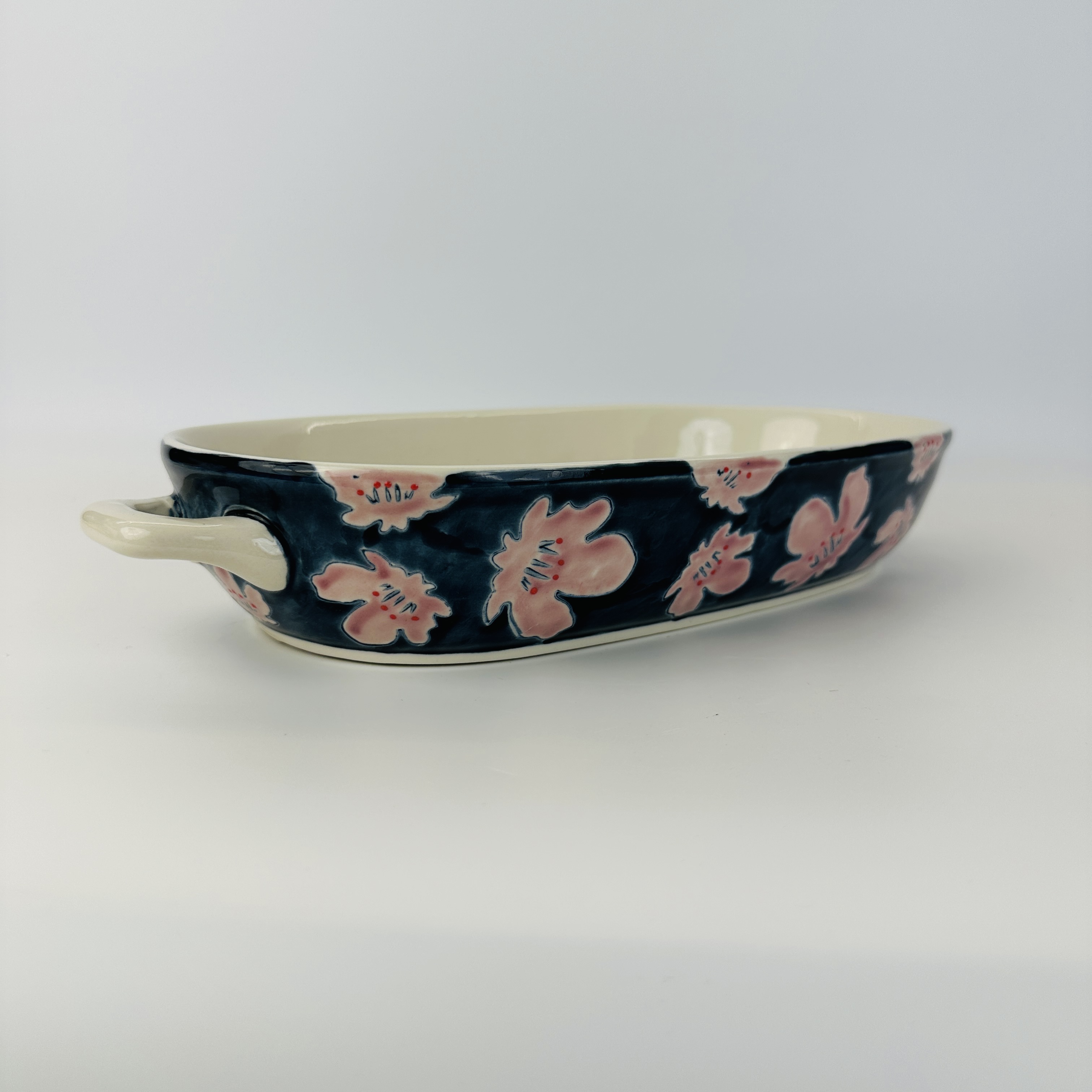 法国HOME EDELWEISS双耳椭圆盘子陶瓷烤盘烤箱用芝士焗饭盘烘焙