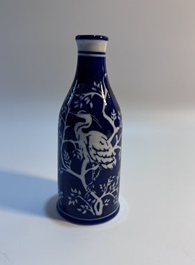 外贸陶瓷青花手绘小花瓶可爱创意鲜花插花小众高级感客厅餐桌桌面