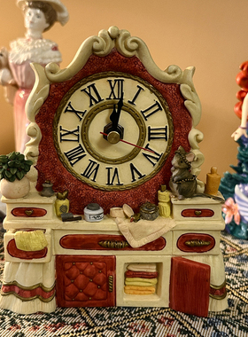 复古欧式罗马数字石英钟摆件