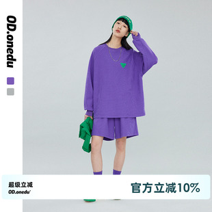 華夫格衛衣女2025年春夏寬松運動兩件套短袖 時尚 套裝 休閑五分短褲