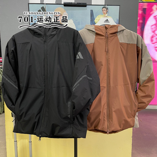 阿迪达斯男子秋冬户外保暖外套防风防泼休闲加绒夹克JZ8413 8414