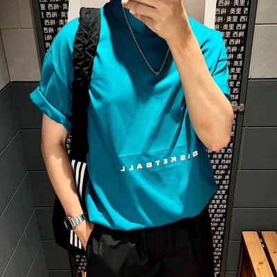 正品阿迪达斯BASKETBALL男女情侣宽松潮流休闲纯棉短袖T恤 JE3765