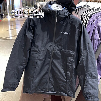 阿迪达斯男防水抗风鹅绒冲锋衣