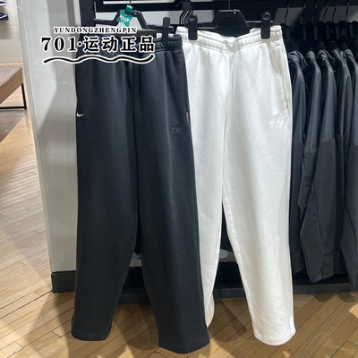 耐克男加绒刺绣小标束脚直筒长裤