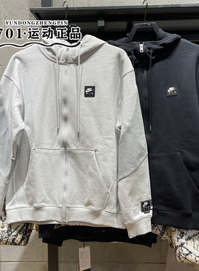 NIKE耐克男子连帽上衣祖母印花拼接薄绒保暖外套HJ0637-009-010