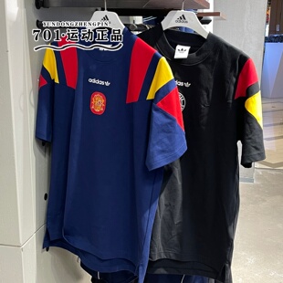adidas阿迪达斯男子26年足球文化宽松透气短袖T恤 KG2574 KY7083