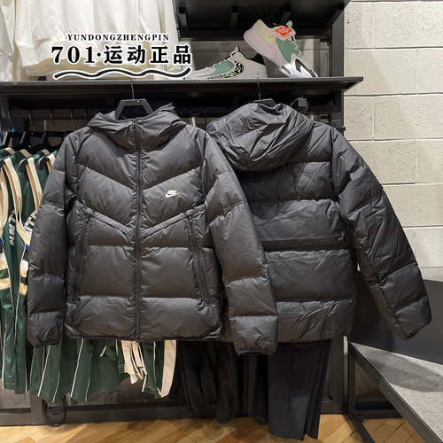 耐克保暖连帽短款男子羽绒服