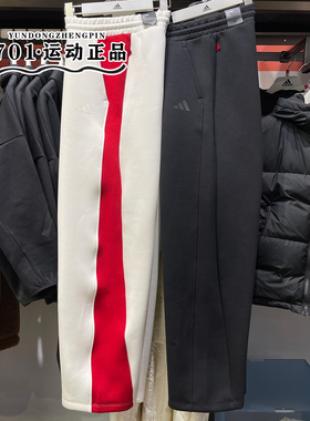 正品阿迪达斯CNY新年款女子卫裤加厚休闲直筒长裤JZ1649 JZ1650