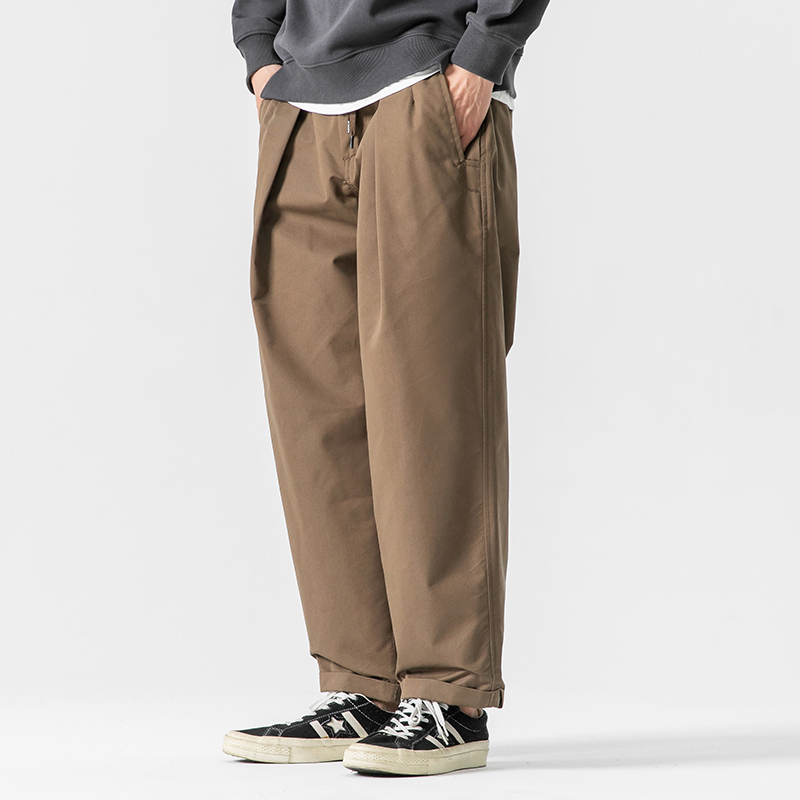 卡其色工装裤子男秋季新款