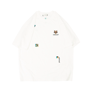 夏季男款短袖T恤男宽松潮流百搭休闲青年刺绣简约半袖短t男生体恤