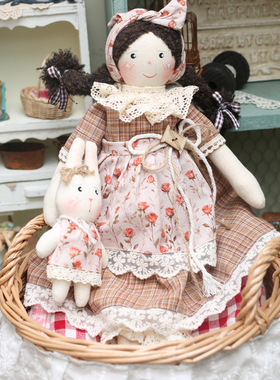 手工布偶娃娃精工公仔玩偶田园娃娃园艺送礼礼品摆件精工复古娃娃