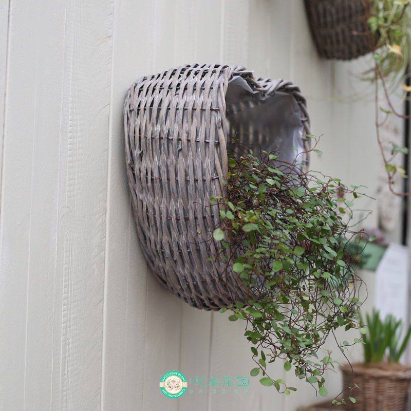 柳编花篮花盆壁挂篮柳编筐手工手提篮子收纳篮娃娃筐储物篮提篮,家居饰品,户外/庭院摆件,淘宝优惠券,粉丝福利购,淘宝优惠卷