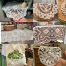 总3链接CK收藏款 蕾丝田园布包蕾丝包棉麻盖巾花边浮雕餐垫桌杯垫