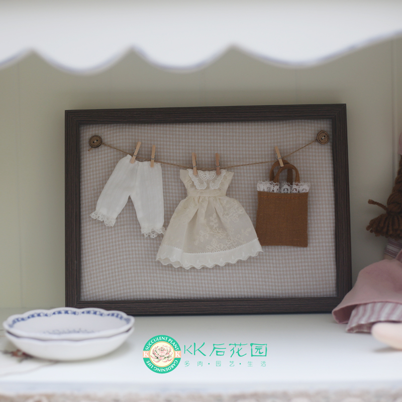 刺绣相框画框手工娃娃玩偶挂件摆件挂小衣服画框娃娃屋杂货